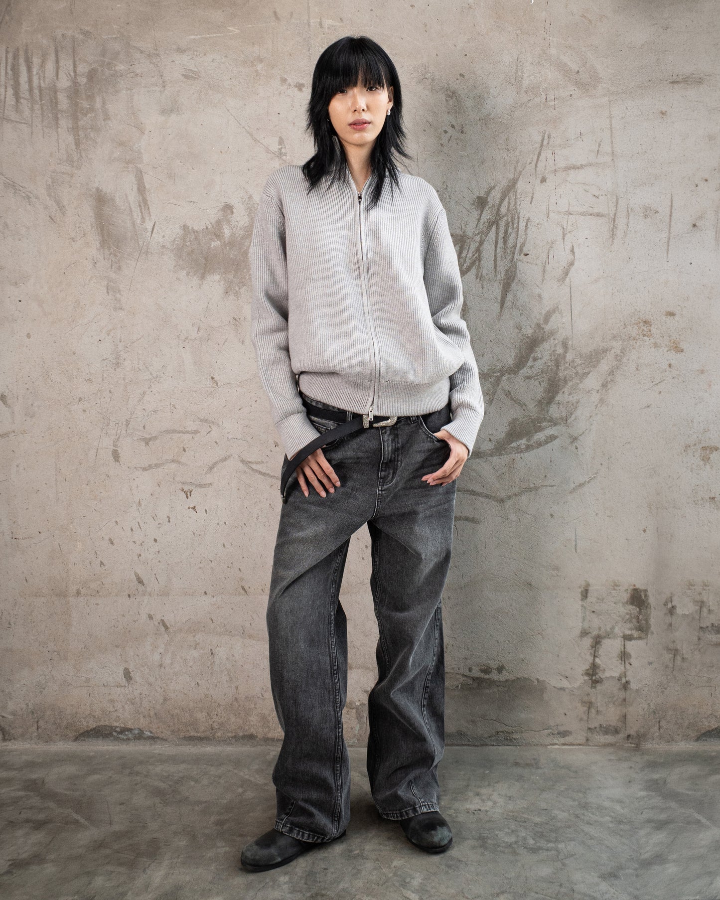 KMC Concrete Zip Knit Sweater