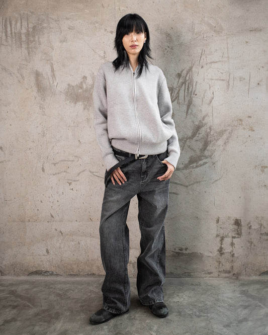 KMC Concrete Zip Knit Sweater