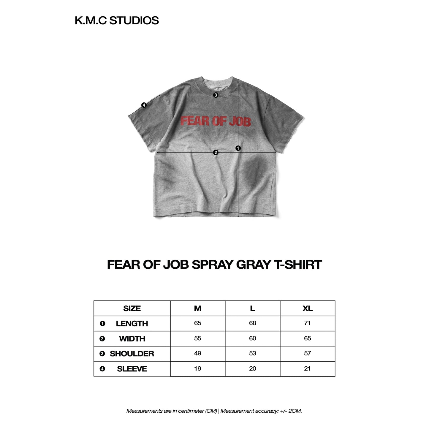 KMC FEAR OF JOB WASHED T-SHIRT