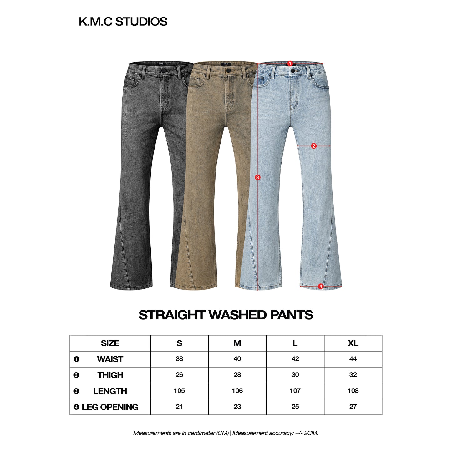 KMC WASHED JEANS STRAIGHT